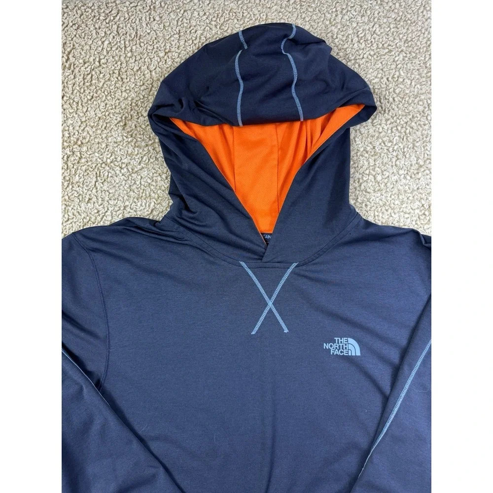 The NORTH FACE CAP ROCK HOODIE Fleece Light weight Dark Blue sz L Pullover